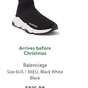 Balenciaga WOMEN'S SPEED RECYCLED KNIT SNEAKER IN BLACK/WHITE